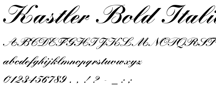 Kastler Bold Italic font